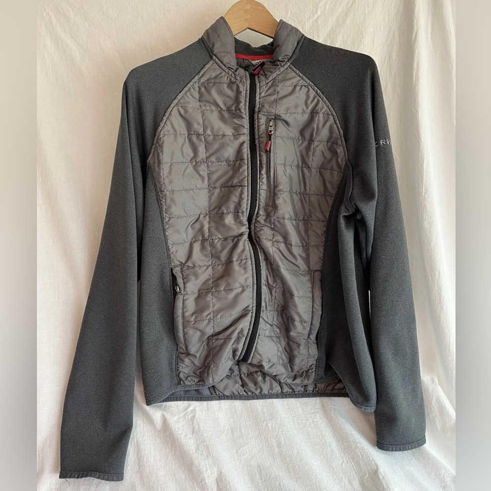 Orvis mens Hybrid puffer fleece‎ Jacket soft shell grey Large